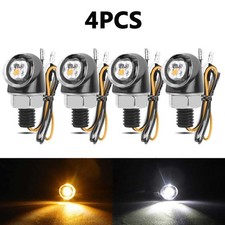 4X Mini Motorcycle LED Indicator Turn Signal Light Blinker Amber White Lamp DRL