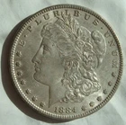 1884-P  MORGAN SILVER DOLLAR  AU/UNC