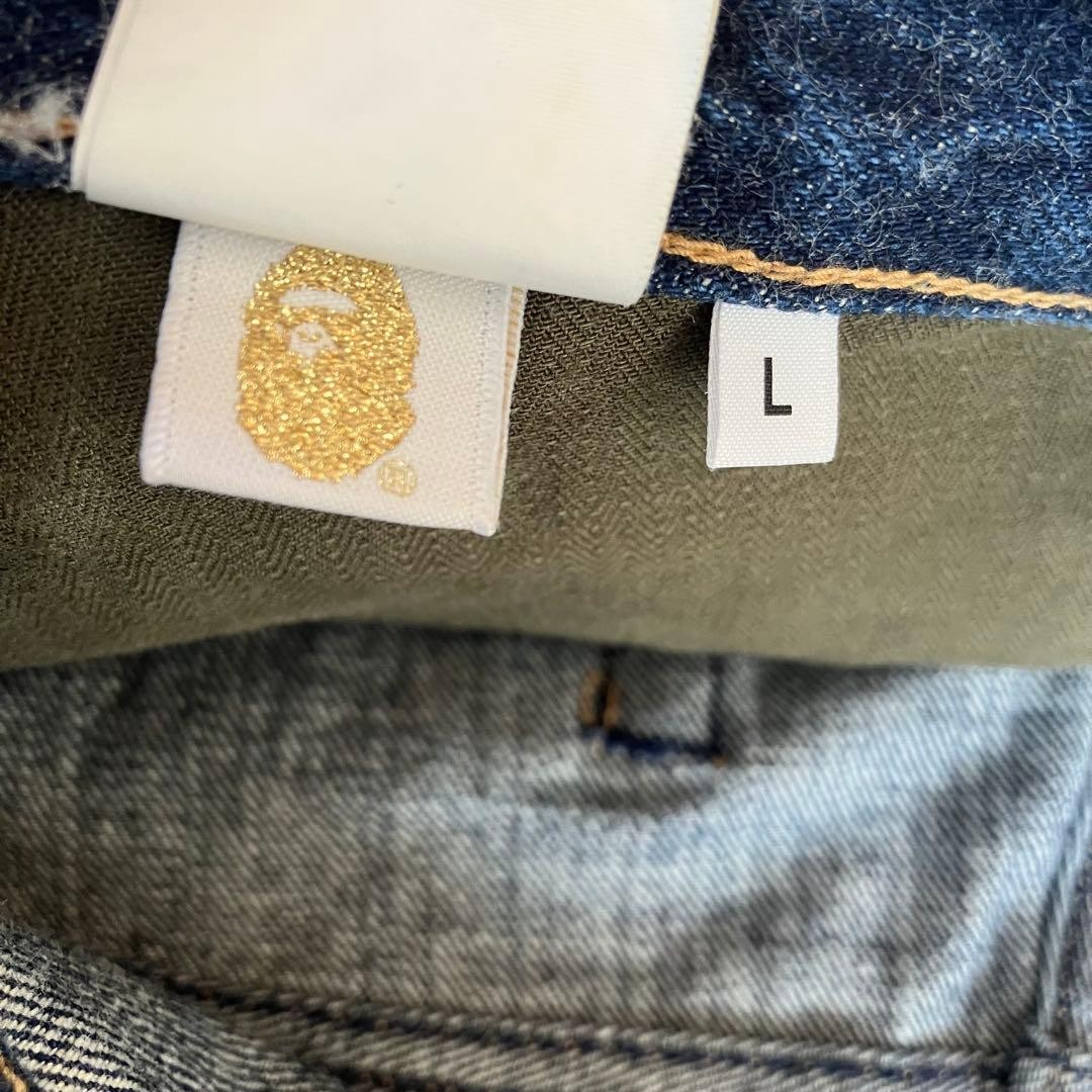 A Bathing Ape Denim Pants Jeans Blue Ape Head Print L Waist 84cm Inseam 68cm thumbnail 7