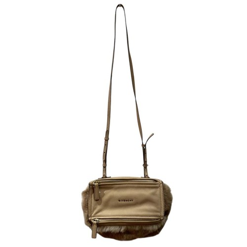 Givenchy Pandora Beige Fur Shoulder Bag EF0611 Women Zip Auth