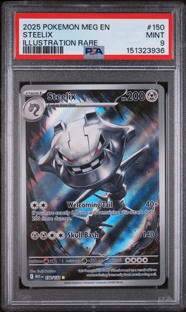 2025 POKEMON MEG EN-MEGA EVOLUTION ILLUSTRATION RARE #150 STEELIX PSA 9