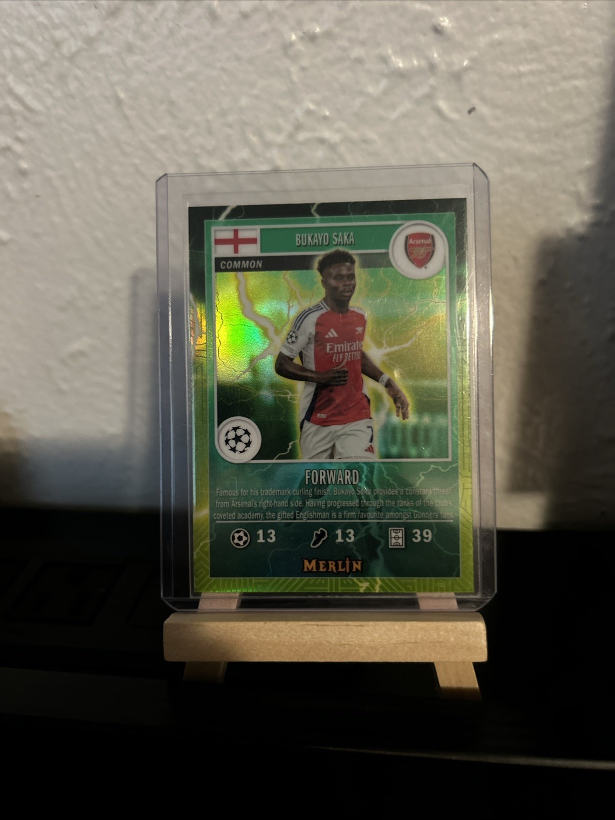 2025 Topps Merlin Bukayo Saka #MG-22 Merlin’s Gamers Green SSP
