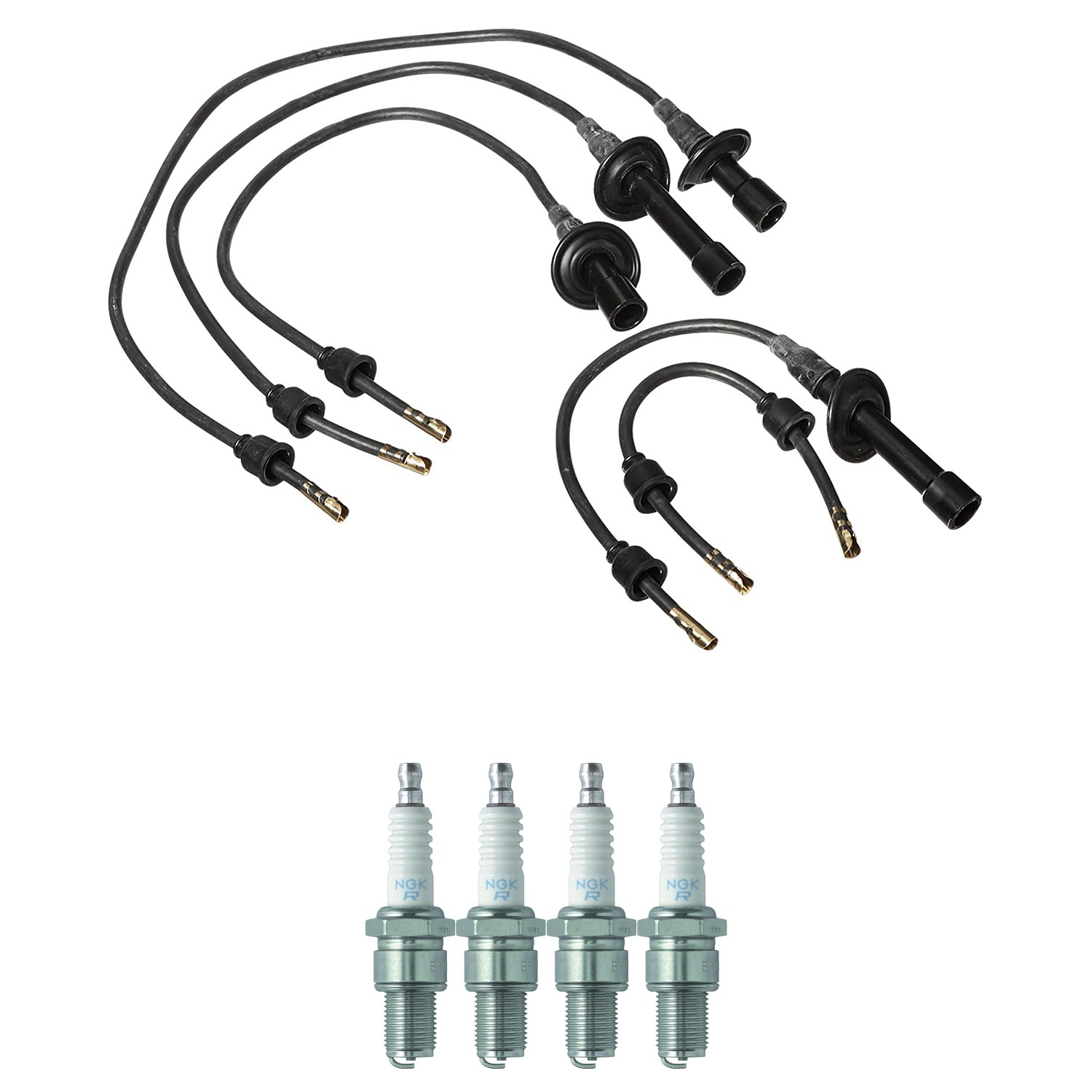Denso Ignition Wires and NGK Spark Plugs Kit for Volkswagen Transporter 75-79 H4