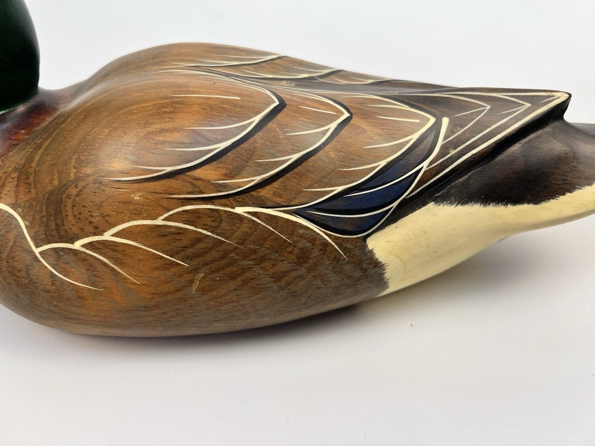 RARE Big Sky Carvers Wooden Mallard Duck Decoy SIGNED Linda
