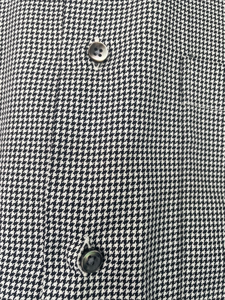 Camisa de vestir para hombre Newman Marcus exclusiva estampado pequeño pata de gallo talla XXL Foto 3 de 4