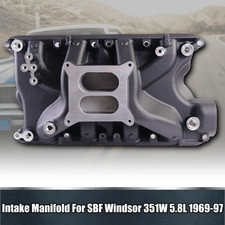 Aluminum Intake Manifold Dual Plane For Sbf Small Block Ford 351w 5.8l Black
