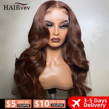 13x4 Chocolate Brown Body Wave Lace Front Wig 13x6 Hd Pre Plucked Human Hair Wig