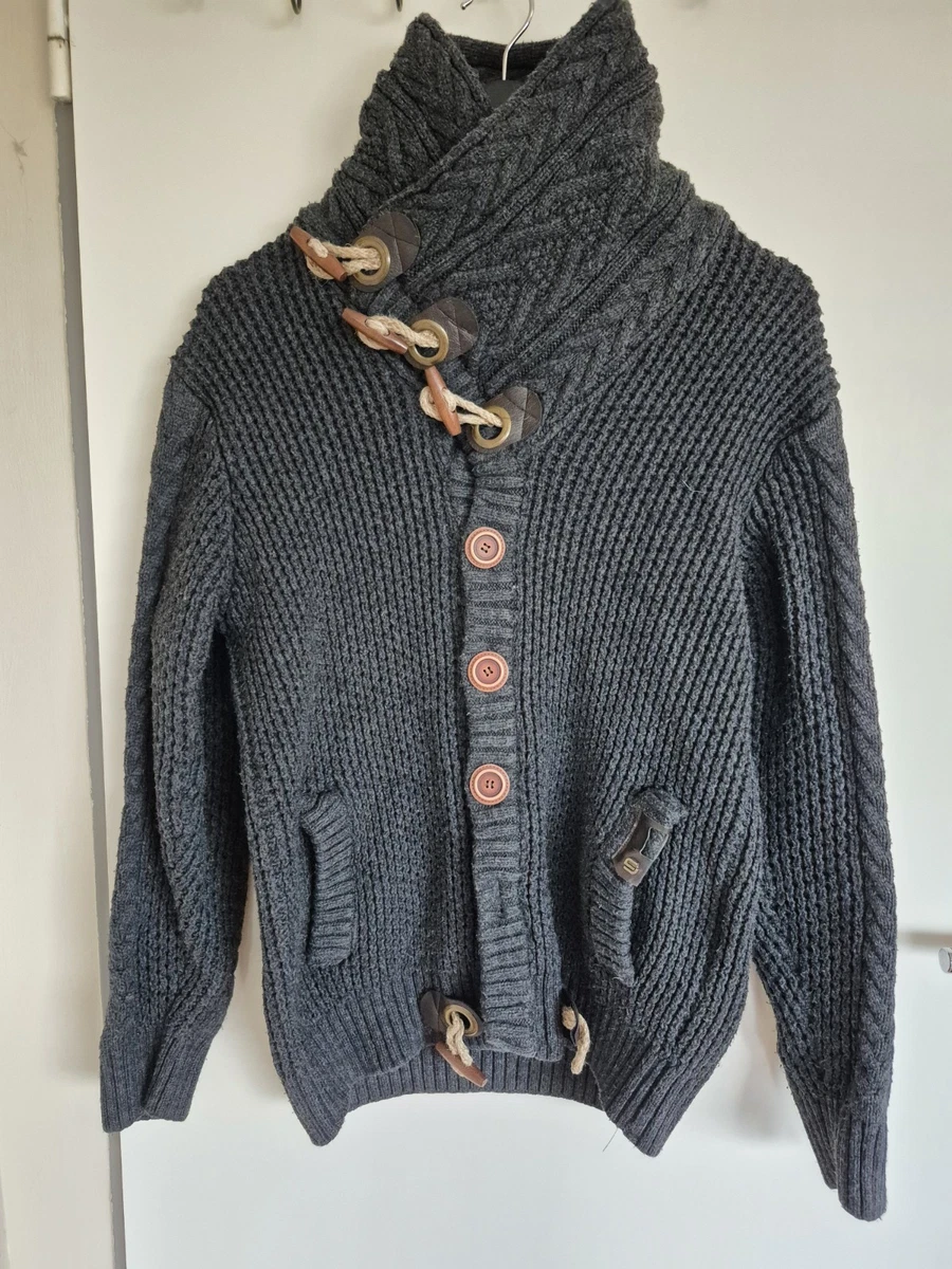 Herren Strickjacke Mit Zopfmuster – Lässiger Pullover Mit Schalkragen, Button-Down, Langärmelig, Vintage-Look, Für Herbst & Winter