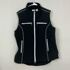 JoFit Golf Zip Up Vest Top Womens Size XXL Performance Black White Pockets