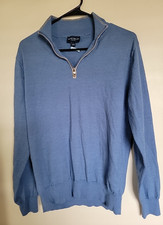 YOUTH PETER MILLAR L/S EXCURSIONIST FLEX 1/4 PULLOVER SWEATER, LARGE, BLUECOLOR