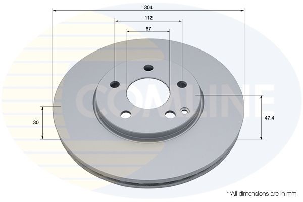 Brake Disc Front Internally Vented Fits Mercedes-Benz E-Class COMLINE ADC1683V