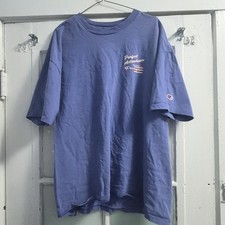 Vintage 90s Champion Made in USA Perfect Attendance T-Shirt Blue XXL 1995