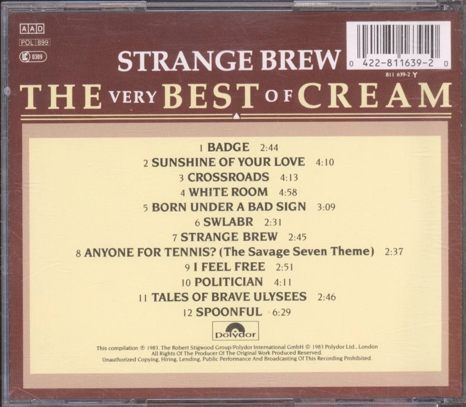 Cream Strange Brew - Das Beste Von Cream CD Frankreich Polydor 8116392 - Bild 2 von 3