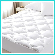 Mattress Topper Queen Size Pillow Top - Extra Thick Padded Mattress Pad  Pro...
