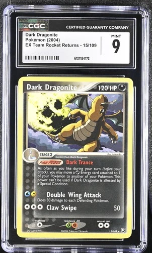 CGC 9 MINT Dark Dragonite 2004 EX Team Rocket Returns 15/109 Pokemon Card
