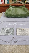 JUDITH LEIBER GREEN ALLIGATOR clutch/shoulder...