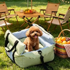 Washable Dog Car Seat Bed Pet Booster Seat Dog Travel Carrier with Safety Leash