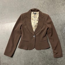 OXOXO Signature Brown Single Button Blazer Paisley Lining Size M