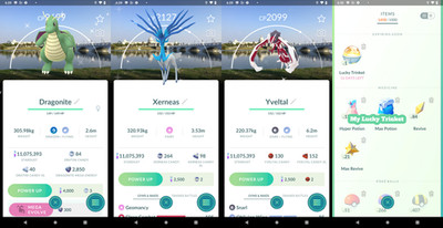 Shiny Dragonite, Xerneas, Yveltal Back-ground Tainan | Tr-de 20k - 1M Stardust
