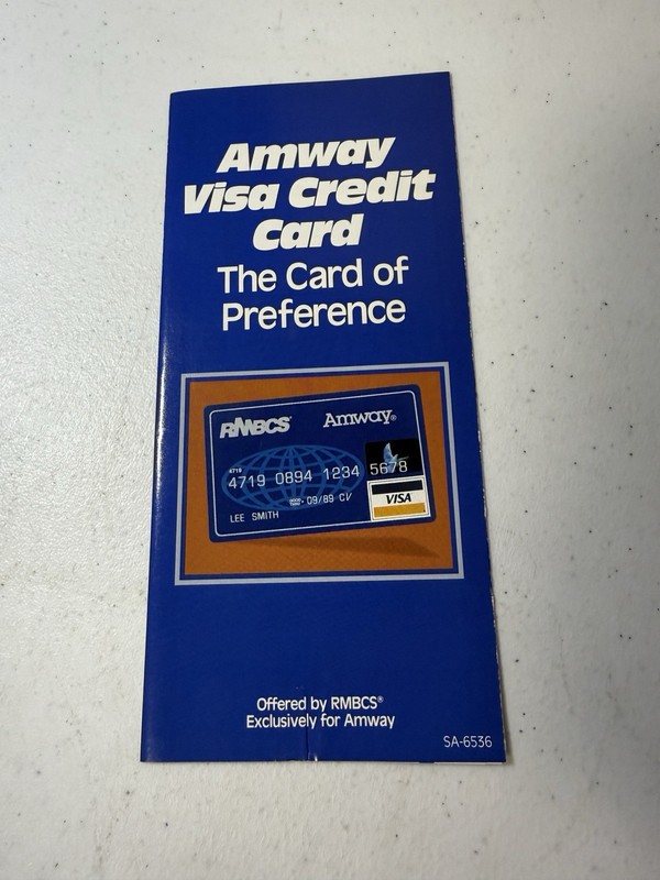 1990 Amway Visa Credit Card Application Rocky Mountain Bank System Distributor