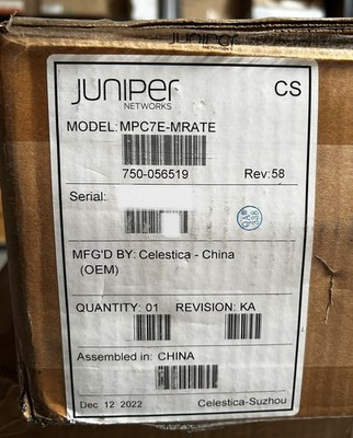 Juniper MPC7E-MRATE-RTU New Open Box (WE BUY JUNIPER!!!)