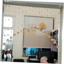 Crystal Beaded Curtain, 20 Strings Arched 40"W x 23"L (Pack of 1) Chamgagne