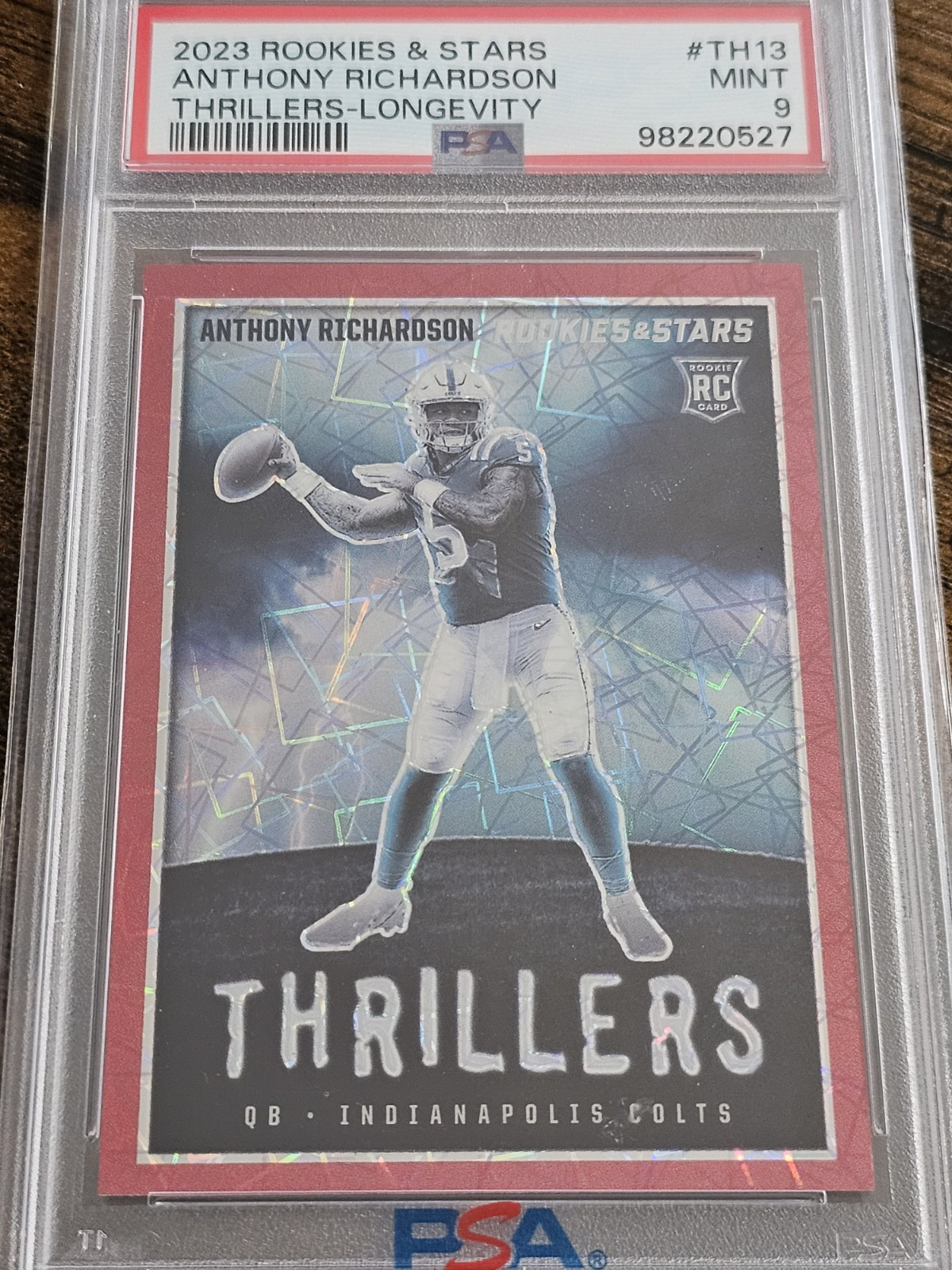 2023 Rookies & Stars Anthony Richardson Thrillers RC Longevity Prizm TH-13 PSA 9