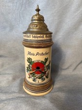 1985-1915 Antique German Grafentraubach Pewter-Lid Beer Stein – Schützengesellsc