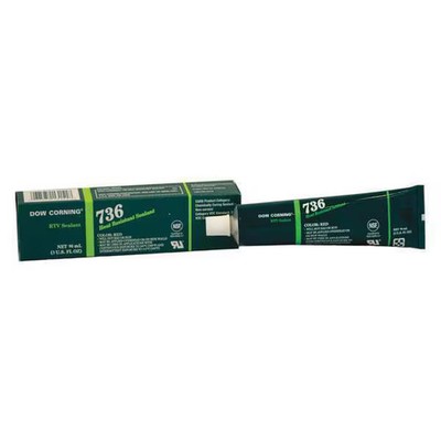 Dowsil 736 Heat Resistant Multipurpose Gasket Sealant, 90 mL, Red, Temp Range