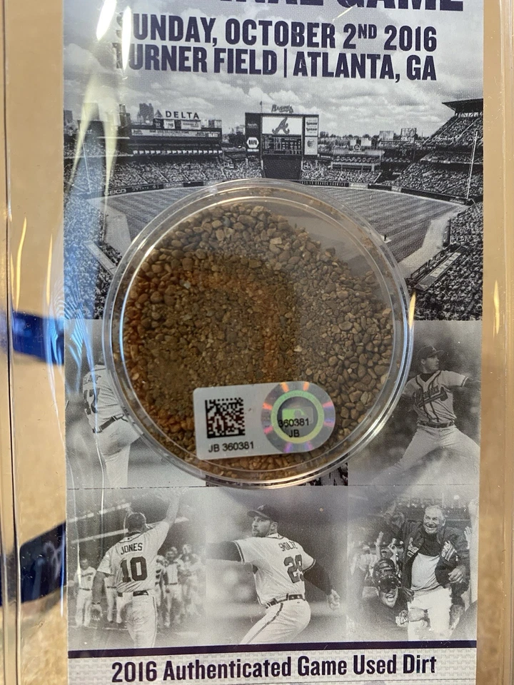 Atlanta Braves Turner Field Final Juego Usado Tierra 2016 Temporada de Béisbol Auténtico Foto 3 de 4