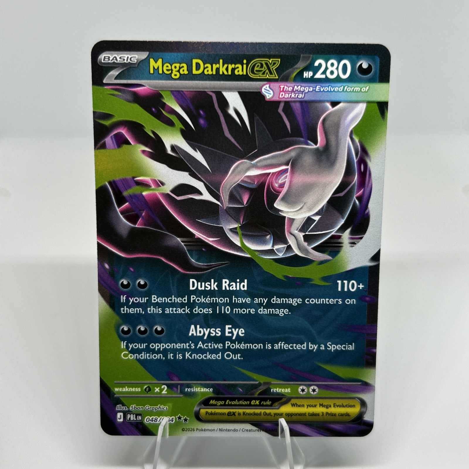 Mega Darkrai ex 048/084 ME05 Pitch Black Holo Double Rare Pokemon NM-MT