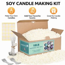 Soy Candle Wax Candle Making 10 lbs Natural Soy Wax Kit with Wicks Flakes Bulk