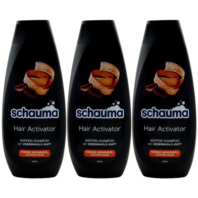 Schauma Shampoo Hair Activator 3 x 400ml mit Koffein und Zedernholz Duft