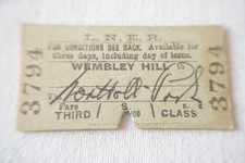 Wembley Hill to Northolt Park LNER Railway Train Ticket