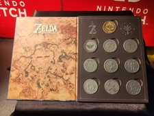 Thinkgeek Legend of Zelda Breath of the Wild Coins - Complete 10 Coin Set & Book