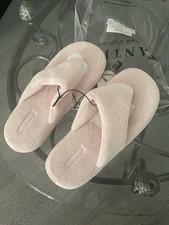 Women  s New Soft Pink Plush Cross-Strap Slippers   Size 40 /US 9.5-10