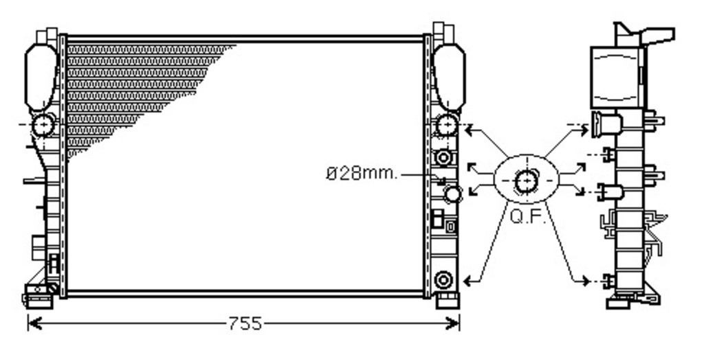RADIATORE per MERCEDES-BENZ