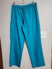 NWOT Teal Elastic Waist Scrub Pants w/Drawstring By WonderWink. Ladies sz Med
