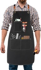 Heavy Duty Canvas Tool Apron Multi Pocket Work Apron For Gardening And Woodwo...