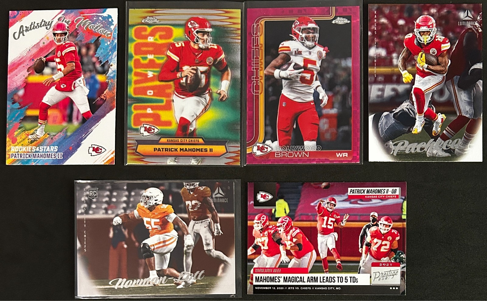 Premium Chiefs NFL Lot#1, Patch, True 1/1, SP, Auto, RC, Serial -18 total cards view 5