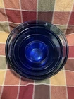Vintage Anchor Hocking Cobalt Blue Glass Mixing Bowl Set w/ Custard Cups