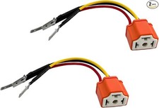 2-Pin Ceramic Headlight Wiring Harness Socket and Pigtail Female Color: 2 PCS