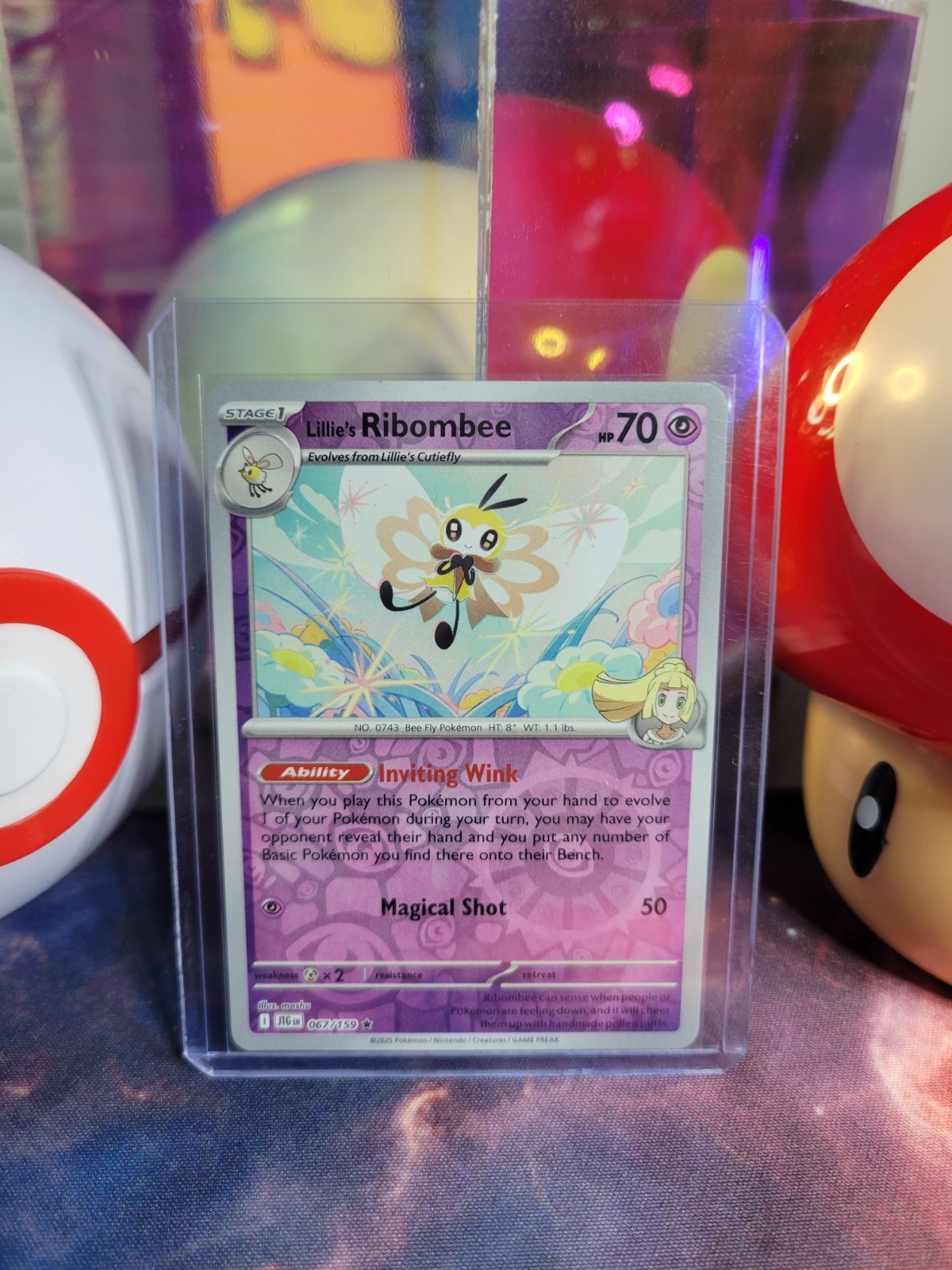 Lillie's Ribombee 67/159 Pokémon TCG S&V Journey Together Reverse Holo Rare NM