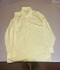 Ermenegildo Zegna Men s Green/White Striped Cotton Dress Shirt 16.5 32/33