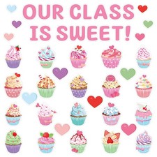 Valentine's Day Cupcake Bulletin Board Cutouts Classroom Decoration 85Pcs Our...