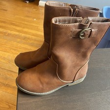 Cat Jack Brown Biker Buckle Mid-Calf Boots Girl Kids Size 11