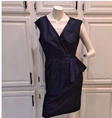Evan Picone Shiny Blue Violet Sheath Dress 6 Wedding Guest Cocktail Formal EUC