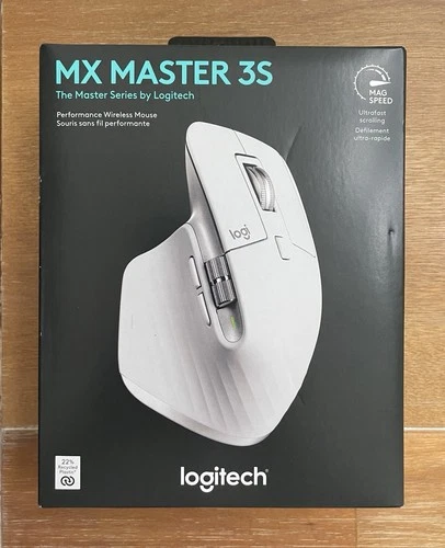NEW LOGITECH MX MASTER 3S PERFORMANCE WIRELESS MOUSE PALE GRAY PN: 910-006558