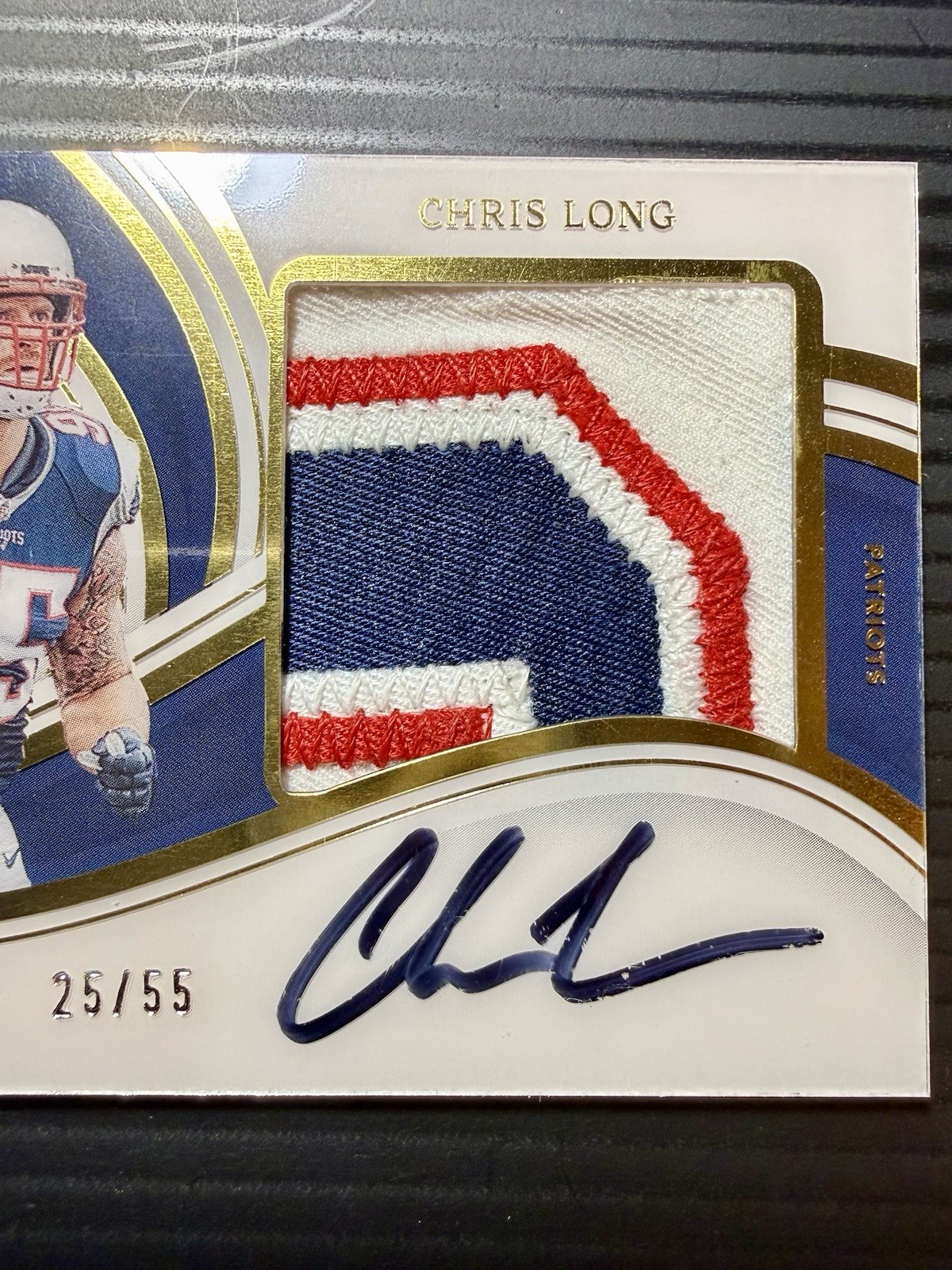 2023 Panini Immaculate Collection Chris Long Premium Patch Auto /55 PP-CLO view 3