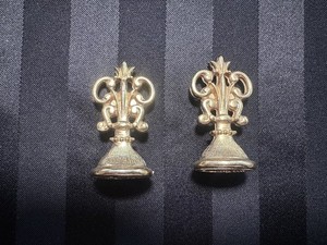 2 Vintage Ornate Gold Metal Wax Stamp Letter Envelope Seal See Pictures
